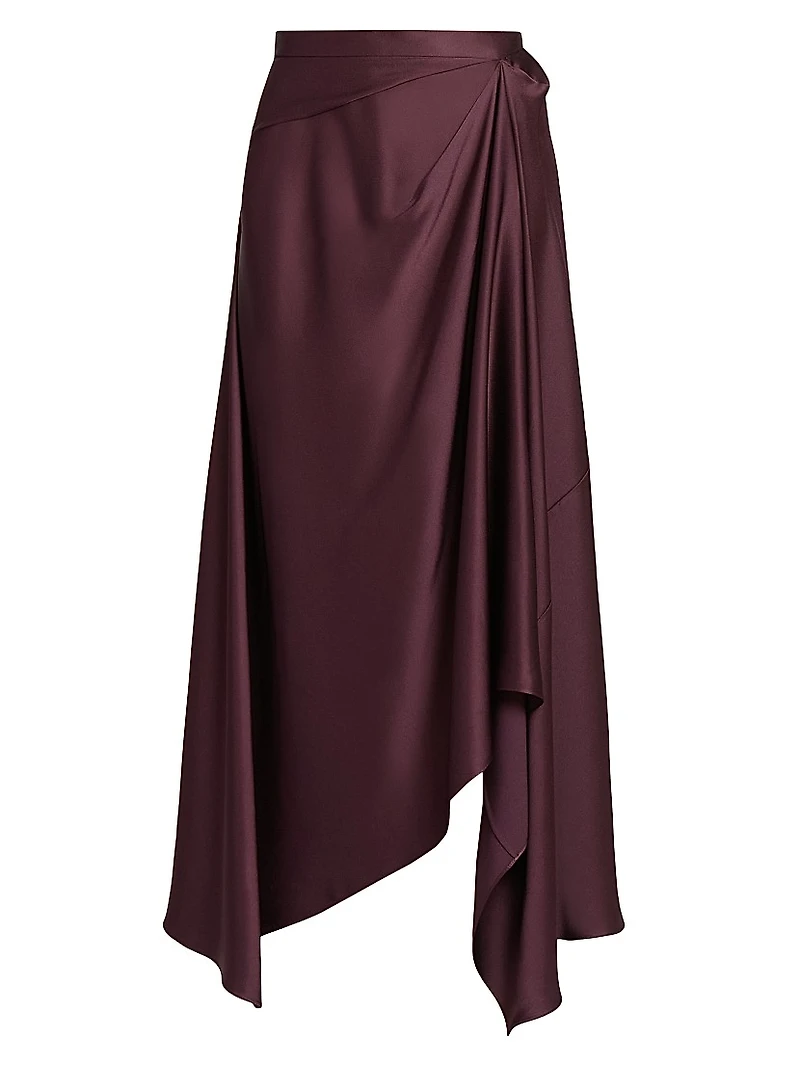 Asymmetric Satin Skirt