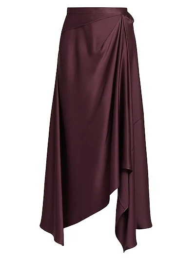 Asymmetric Satin Skirt