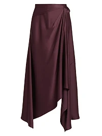 Asymmetric Satin Skirt