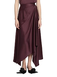 Asymmetric Satin Skirt