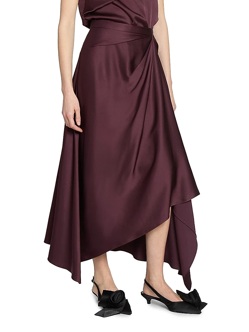 Asymmetric Satin Skirt