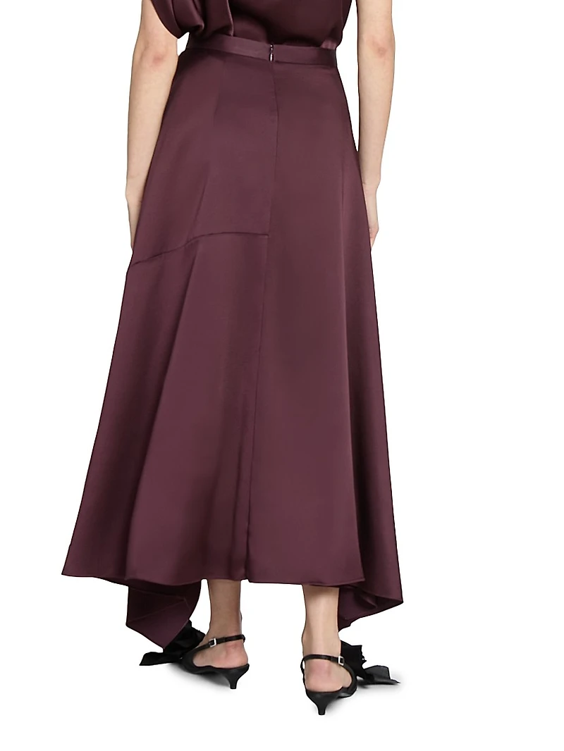 Asymmetric Satin Skirt
