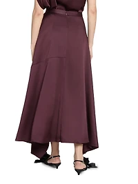 Asymmetric Satin Skirt