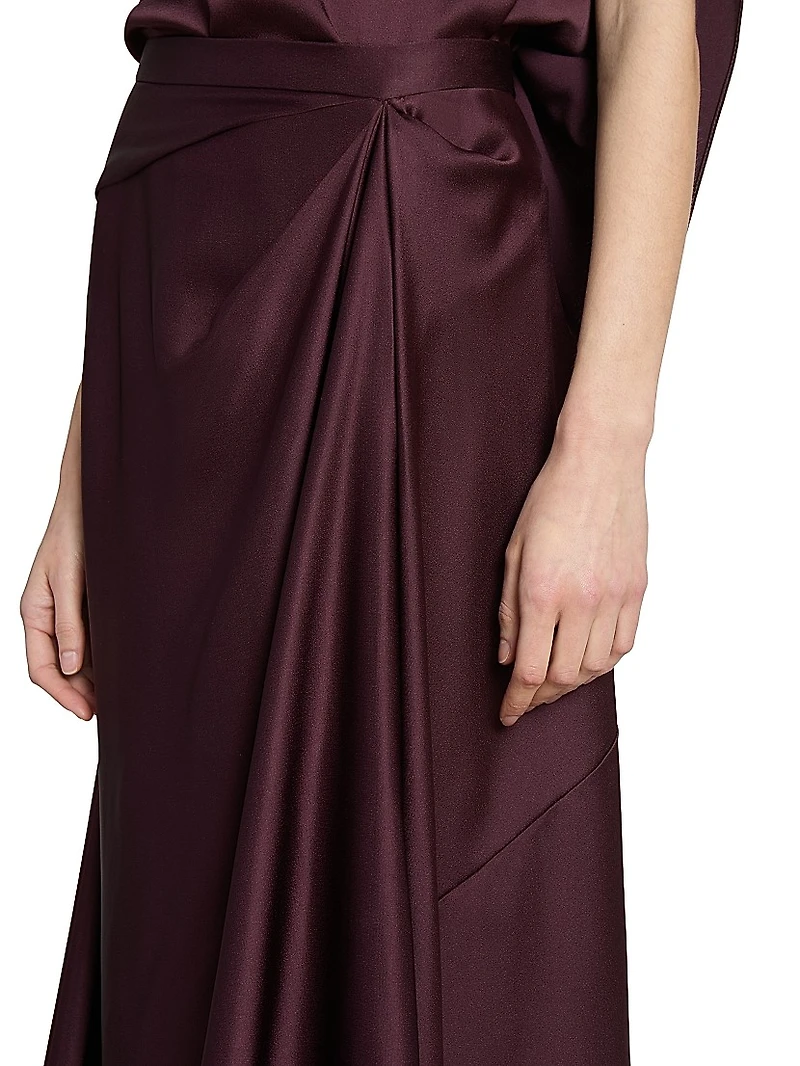 Asymmetric Satin Skirt