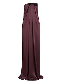 Bustier Draped Satin Gown