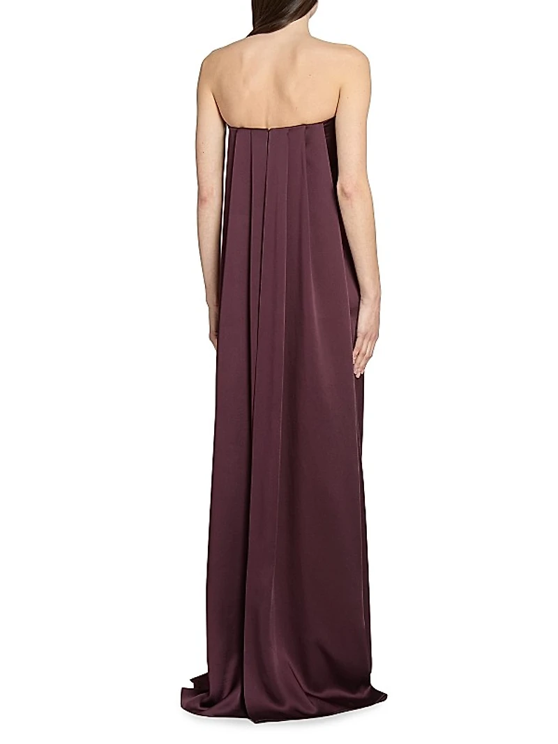 Bustier Draped Satin Gown