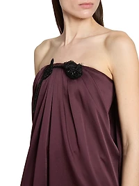 Bustier Draped Satin Gown