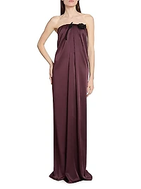 Bustier Draped Satin Gown