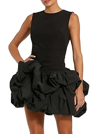 Gathered Taffeta Cocktail Minidress