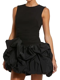 Gathered Taffeta Cocktail Minidress