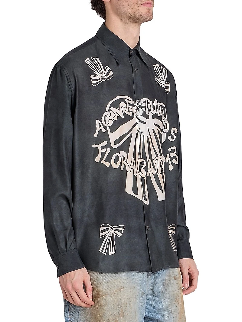Sandrok Fluid Bow Button-Front Shirt