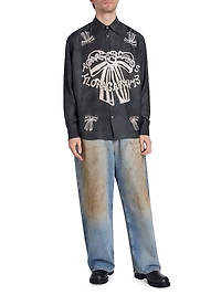 Sandrok Fluid Bow Button-Front Shirt