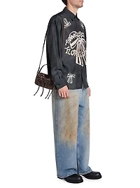 Sandrok Fluid Bow Button-Front Shirt