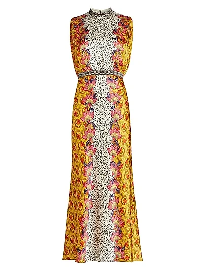 Fleur Floral Silk Maxi Dress