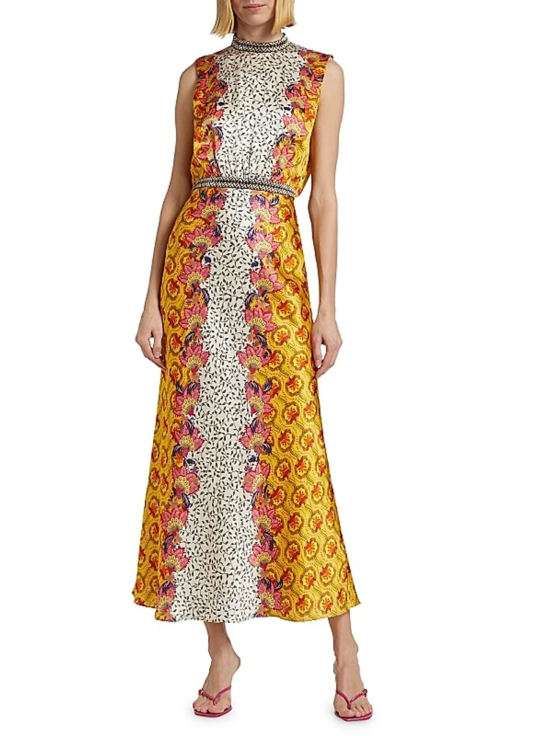 Fleur Floral Silk Maxi Dress