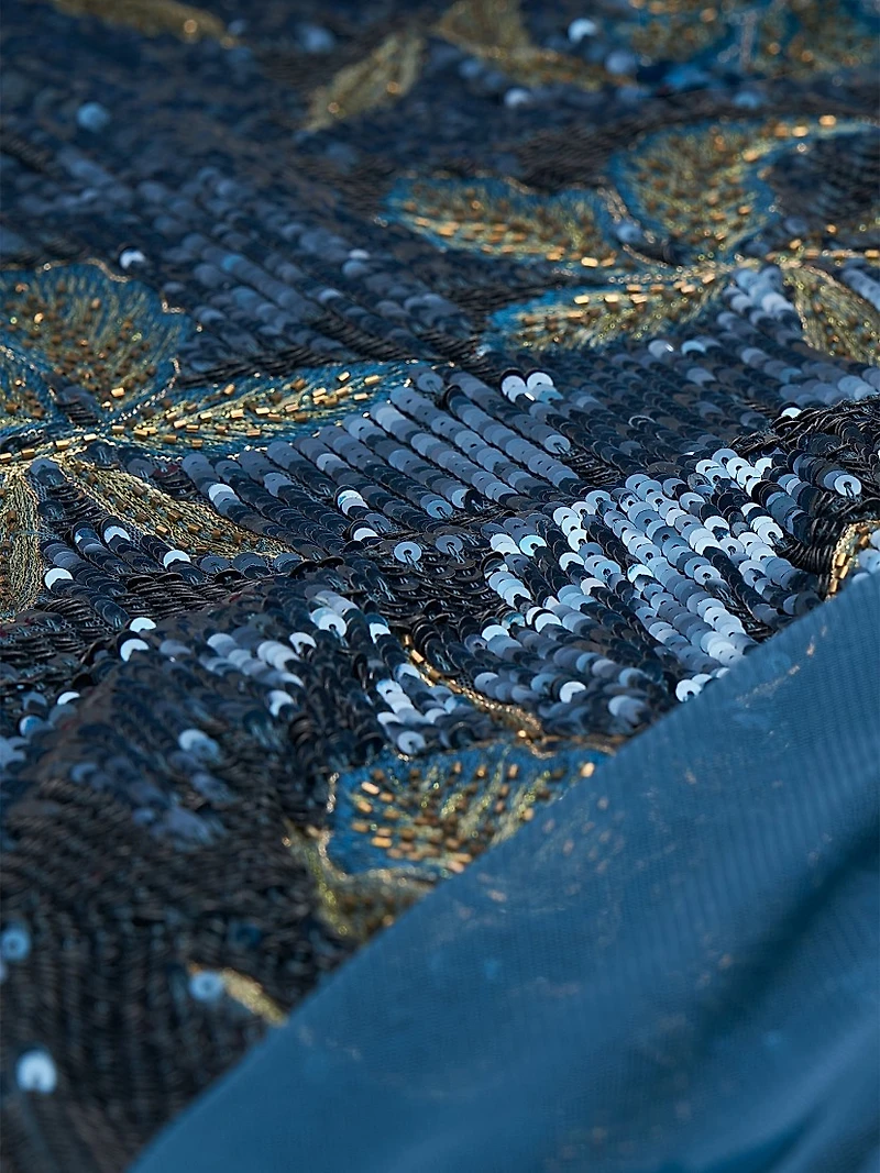 Jude One-Shoulder Beaded Gown