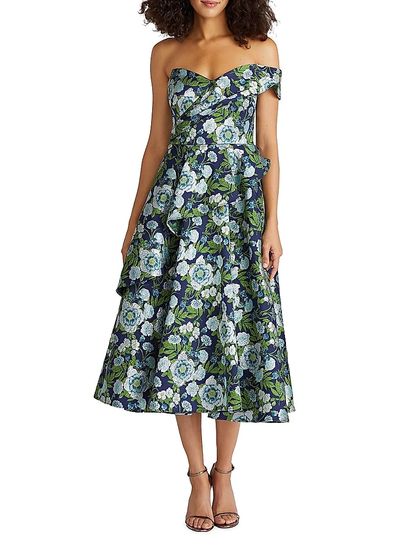 Tatum Peplum A-Line Midi-Dress