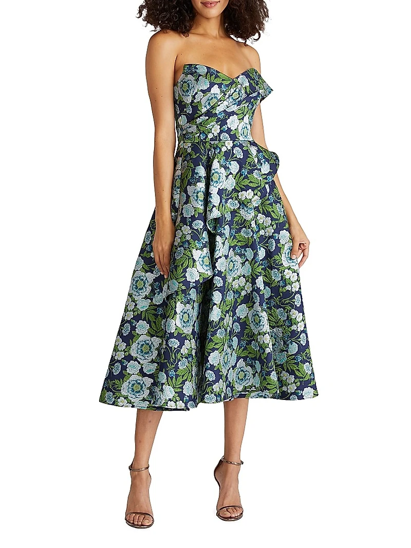 Tatum Peplum A-Line Midi-Dress