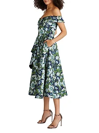 Tatum Peplum A-Line Midi-Dress