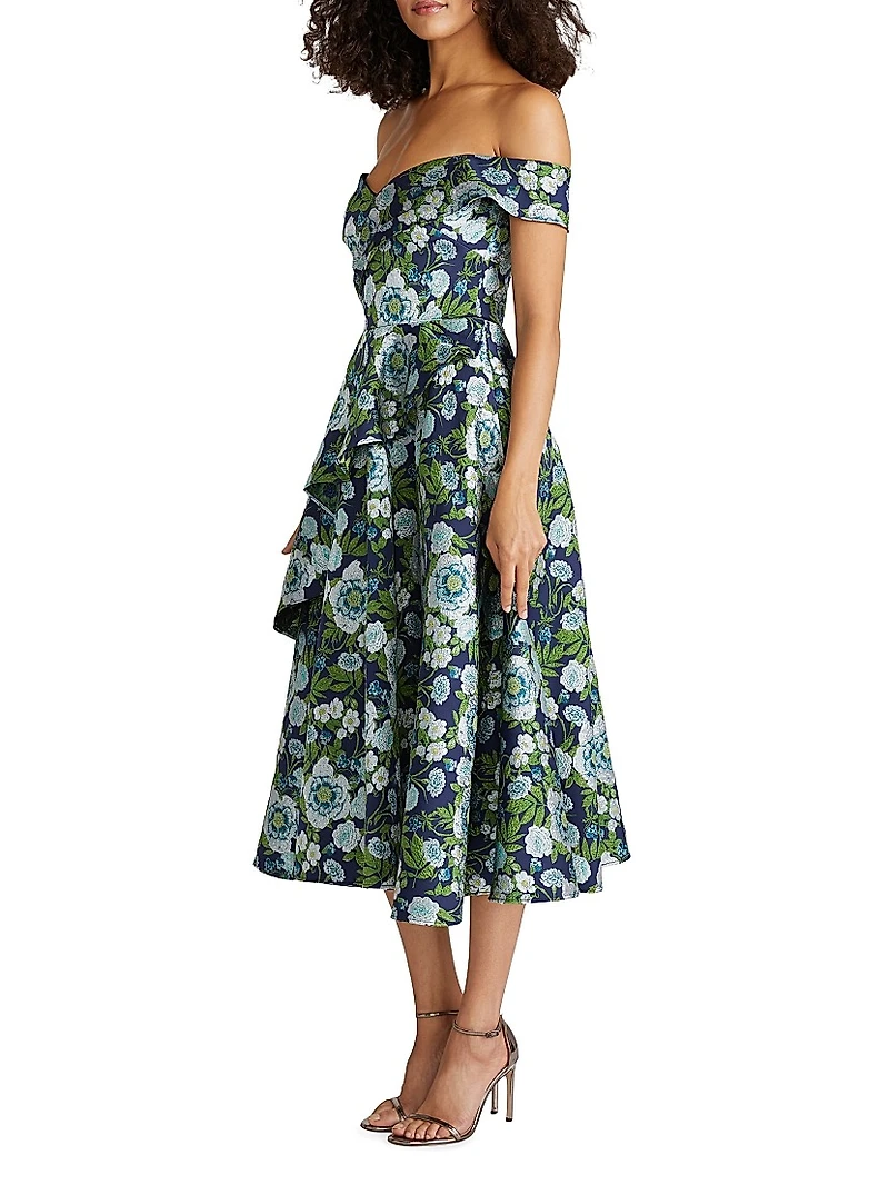 Tatum Peplum A-Line Midi-Dress