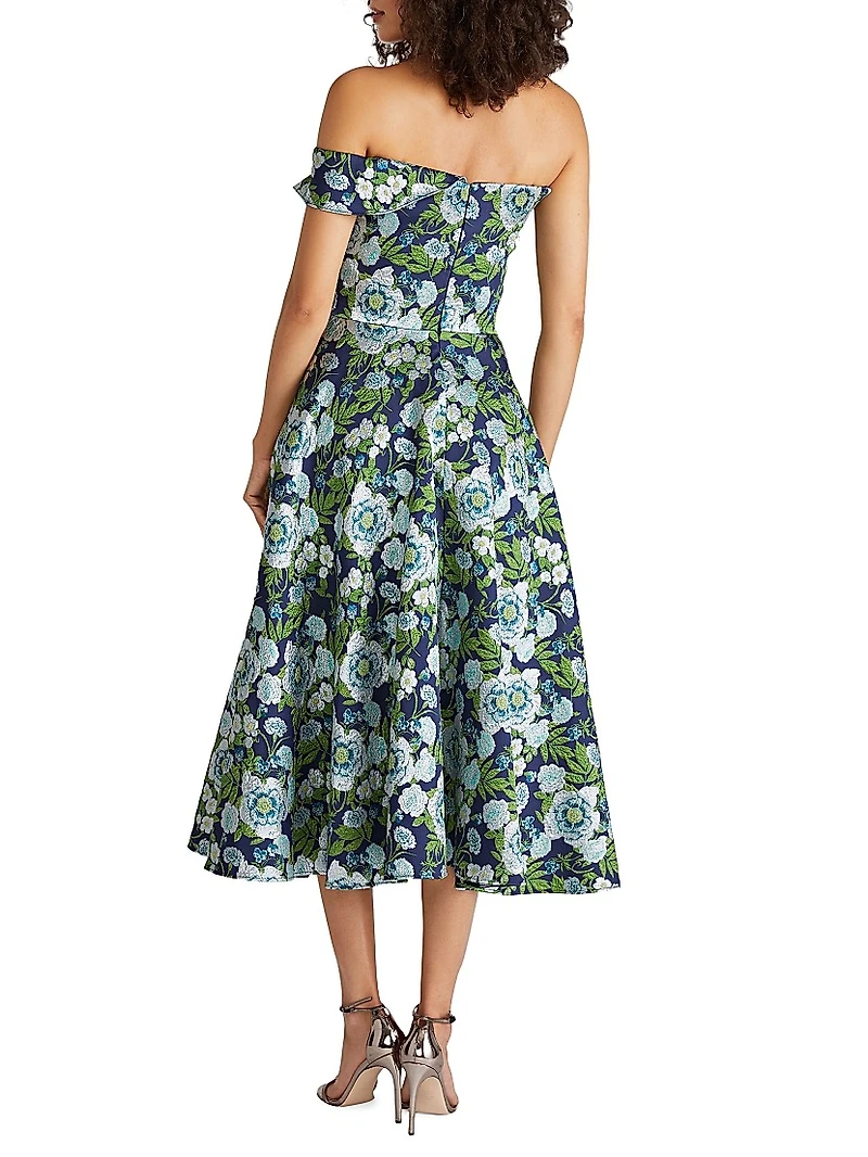 Tatum Peplum A-Line Midi-Dress
