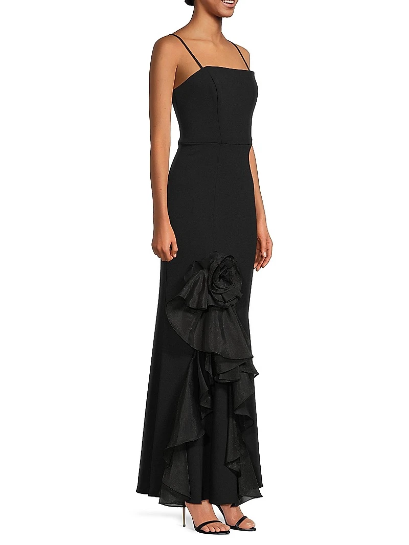 Tulle Rosette Strapless Mermaid Gown