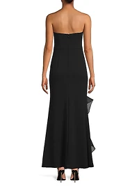 Tulle Rosette Strapless Mermaid Gown