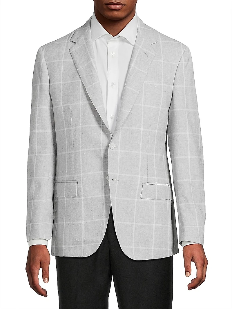Windowpane Plaid Sport Jacket