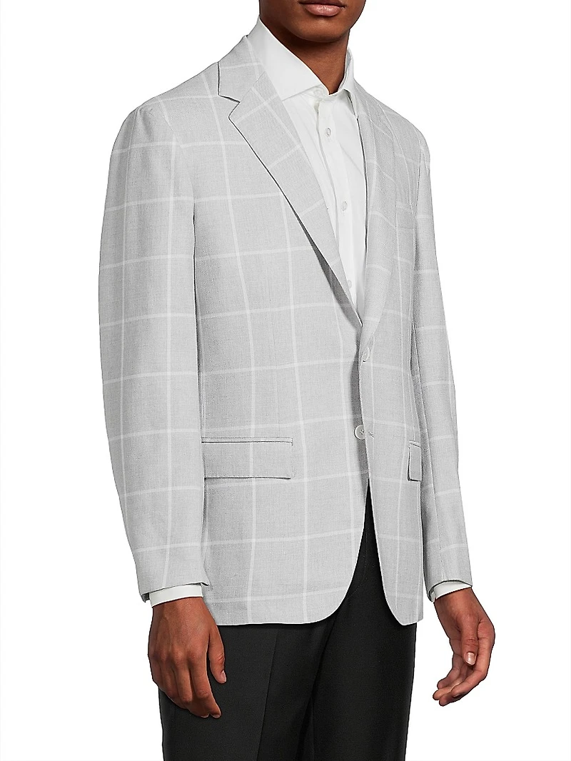 Windowpane Plaid Sport Jacket