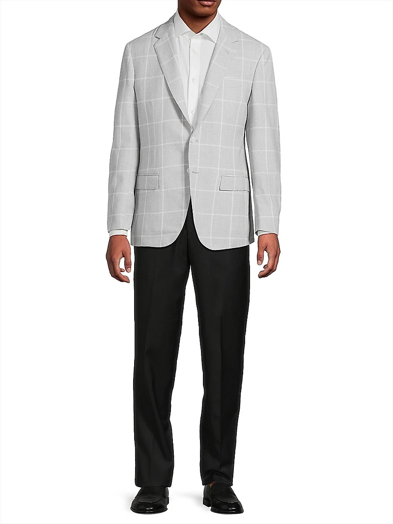 Windowpane Plaid Sport Jacket