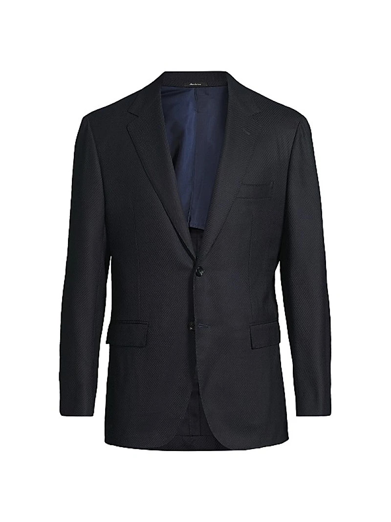 Twill Wool Single-Breasted Sport Jacket