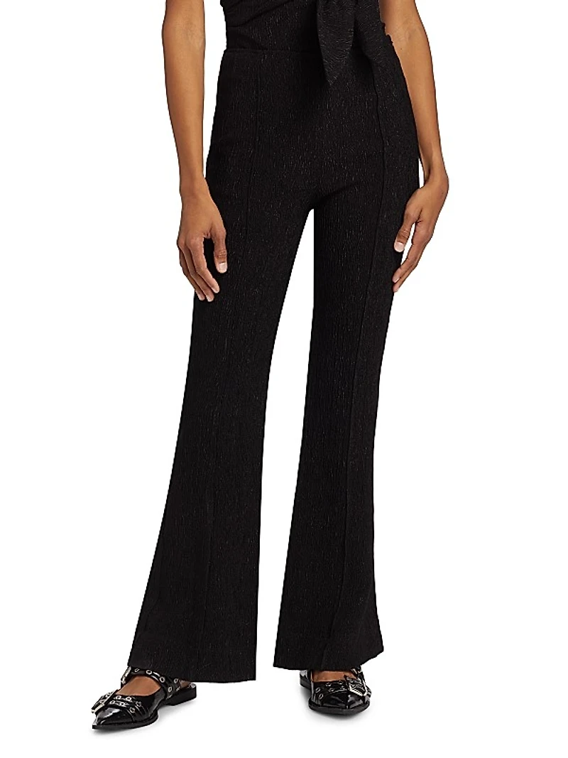 Stretch Crepe Flared Pants
