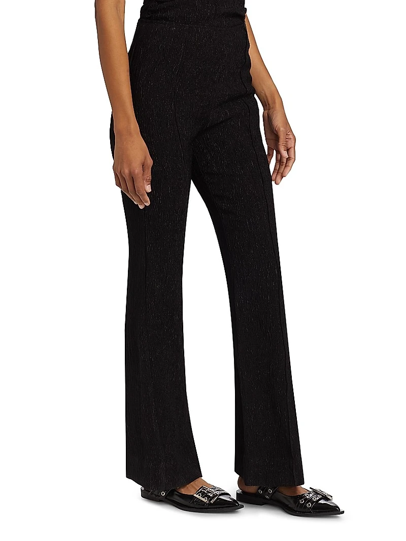 Stretch Crepe Flared Pants