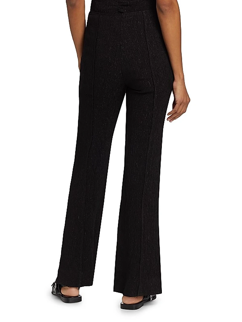 Stretch Crepe Flared Pants
