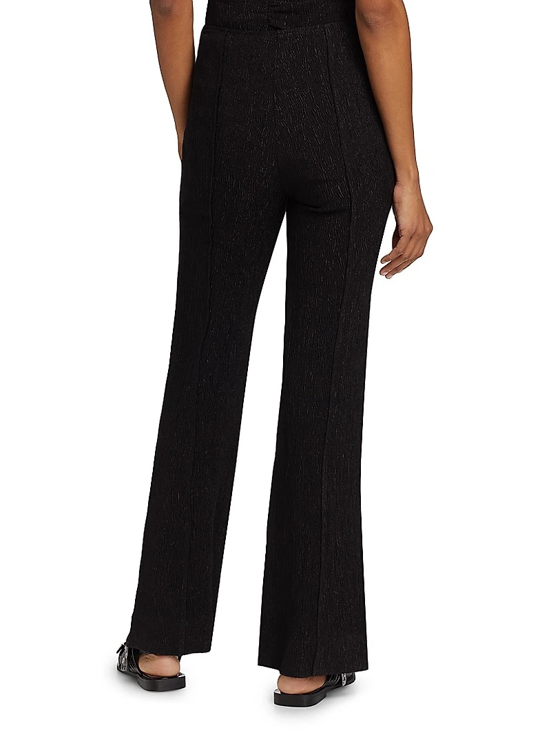 Stretch Crepe Flared Pants