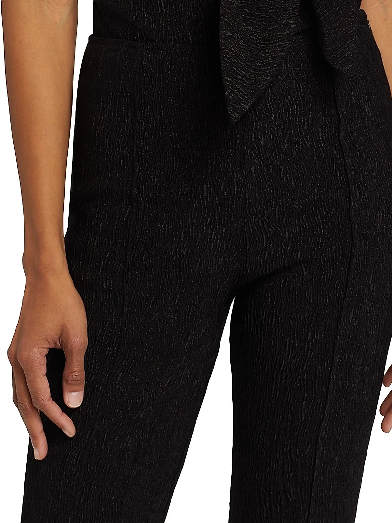 Stretch Crepe Flared Pants