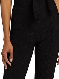 Stretch Crepe Flared Pants