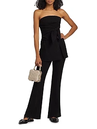 Stretch Crepe Flared Pants