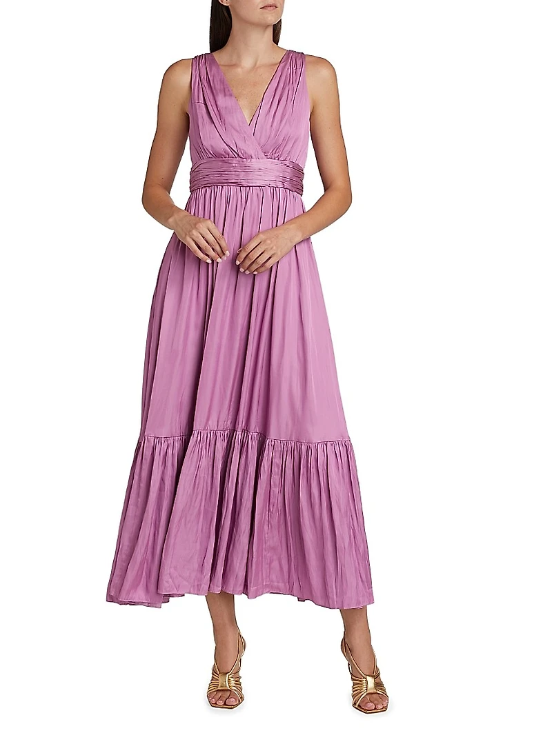Ashton Satin Midi-Dress