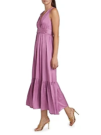 Ashton Satin Midi-Dress