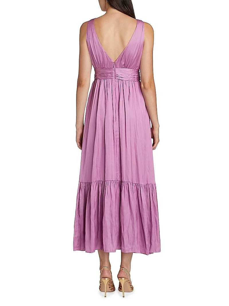 Ashton Satin Midi-Dress