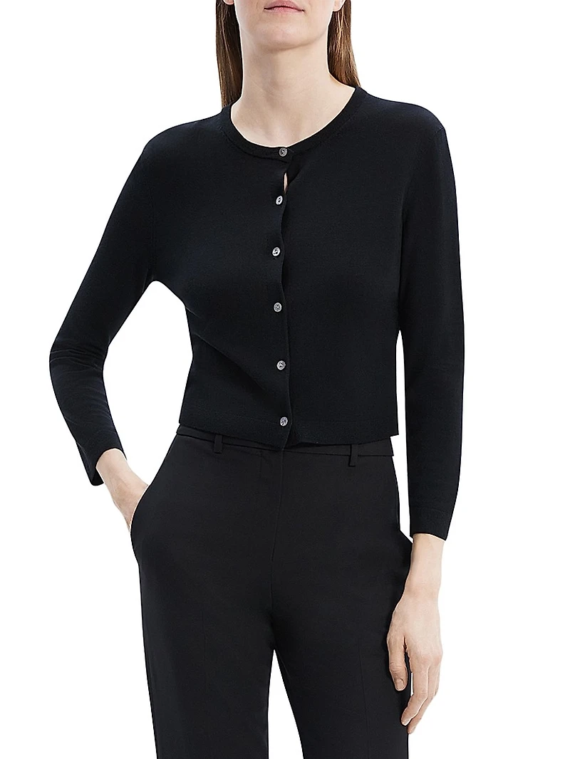 Merino Wool Crop Cardigan