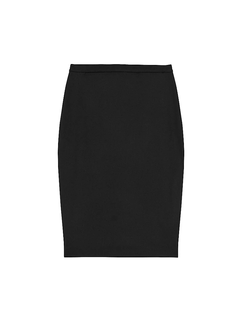 Wool Slim Pencil Skirt