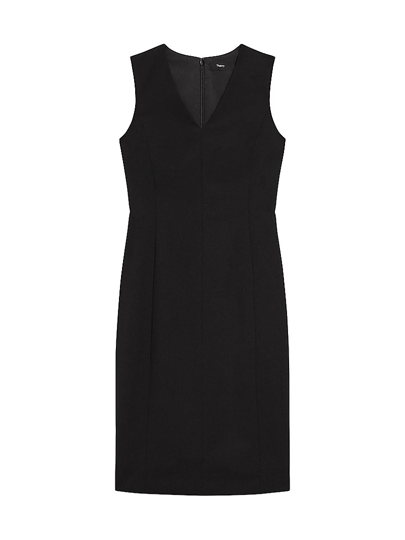 Slim V-Neck Midi-Dress