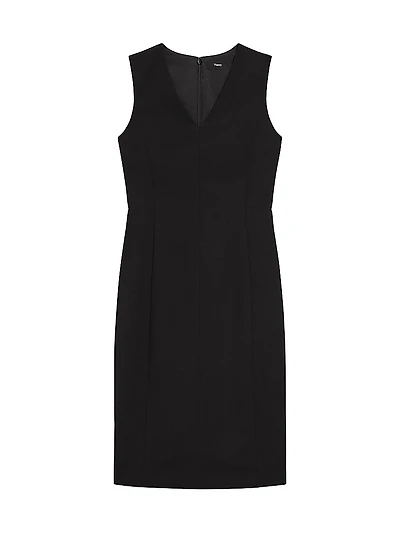 Slim V-Neck Midi-Dress