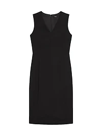 Slim V-Neck Midi-Dress