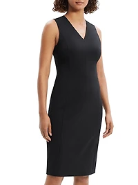 Slim V-Neck Midi-Dress