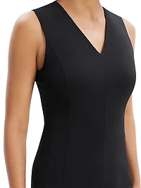 Slim V-Neck Midi-Dress