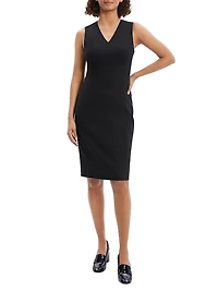 Slim V-Neck Midi-Dress