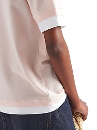 Piqué and Jersey Polo Shirt